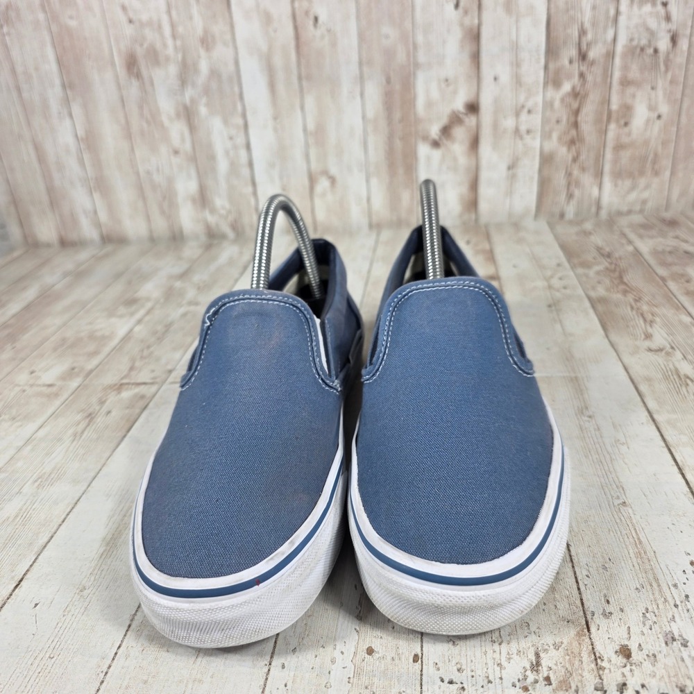 Vans Slip On Canvas Shoes Blue Womens Size 8.5 Casual Sneakers - Picture 4 of 8